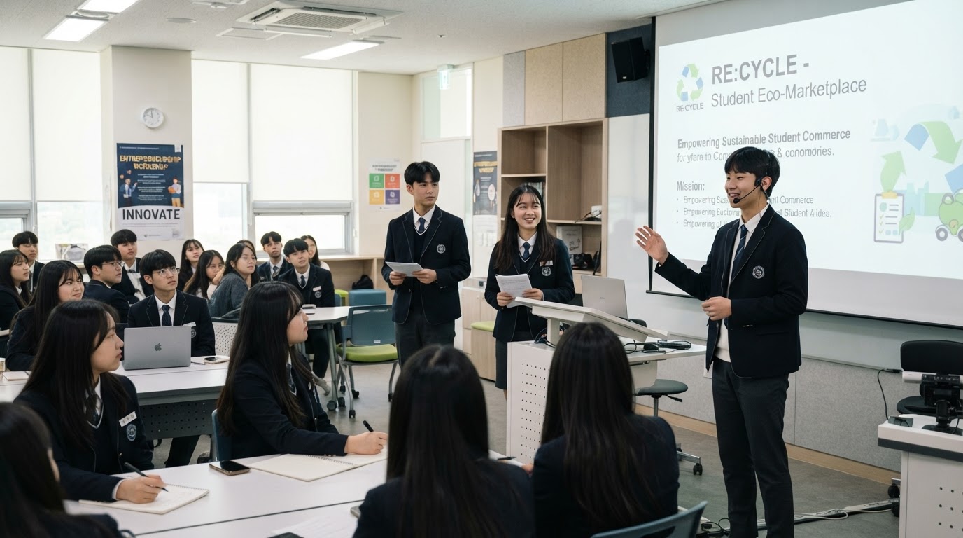 발표를 듣고 있는 학생들